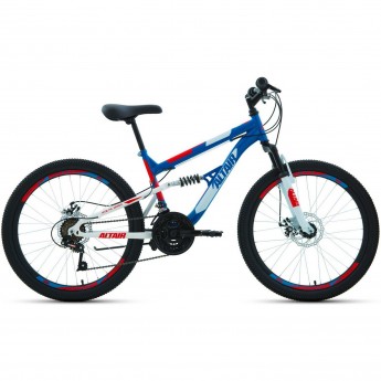 Велосипед ALTAIR MTB FS 20 D 20", рама 14", синий/красный, 2022