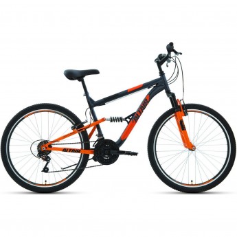 Велосипед ALTAIR MTB FS 26 1.0 26", рама 18", темно-серый/оранжевый, 2022