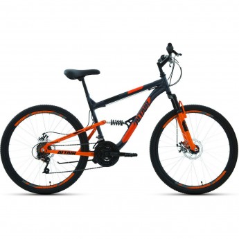 Велосипед ALTAIR MTB FS 26 2.0 D 26", рама 18", темно-серый/оранжевый, 2022