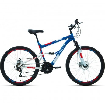 Велосипед ALTAIR MTB FS 26 2.0 disc 26", рама 16", синий/красный, 2021