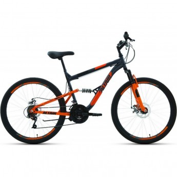 Велосипед ALTAIR MTB FS 26 2.0 disc 26", рама 16", темно-серый/оранжевый, 2021