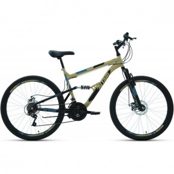 Велосипед ALTAIR MTB FS 26 2.0 disc 26", рама 18", бежевый/черный, 2021