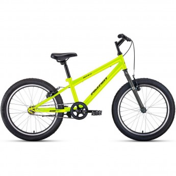 Велосипед ALTAIR MTB HT 20 1.0 20", рама 10.5", ярко-зеленый/серый, 2021