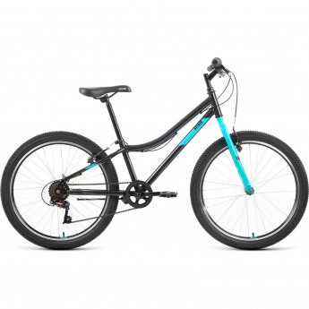 Велосипед ALTAIR MTB HT 24 1.0 24", рама 12", черный/голубой, 2021