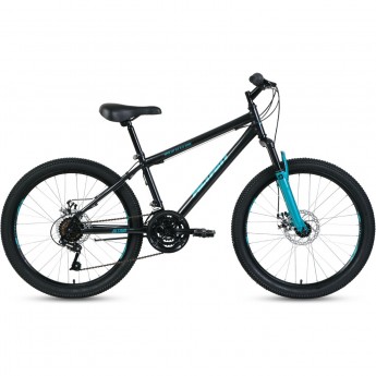 Велосипед ALTAIR MTB HT 24 2.0 D 24", рама 12", черный/бирюзовый, 2022