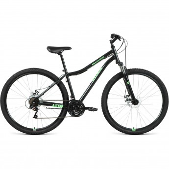 Велосипед ALTAIR MTB HT 29 2.0 disc рама 17", черный/ярко-зеленый 2021